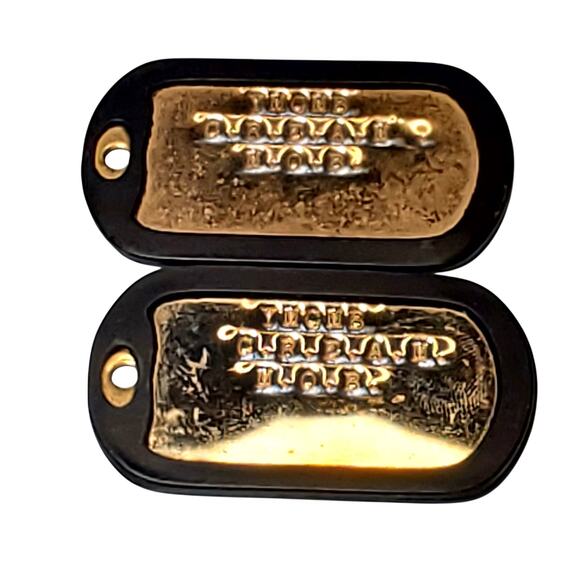 YMCME c.r.e.a.m m.o.b Embossed Brass Dog Tags - Picture 1 of 4